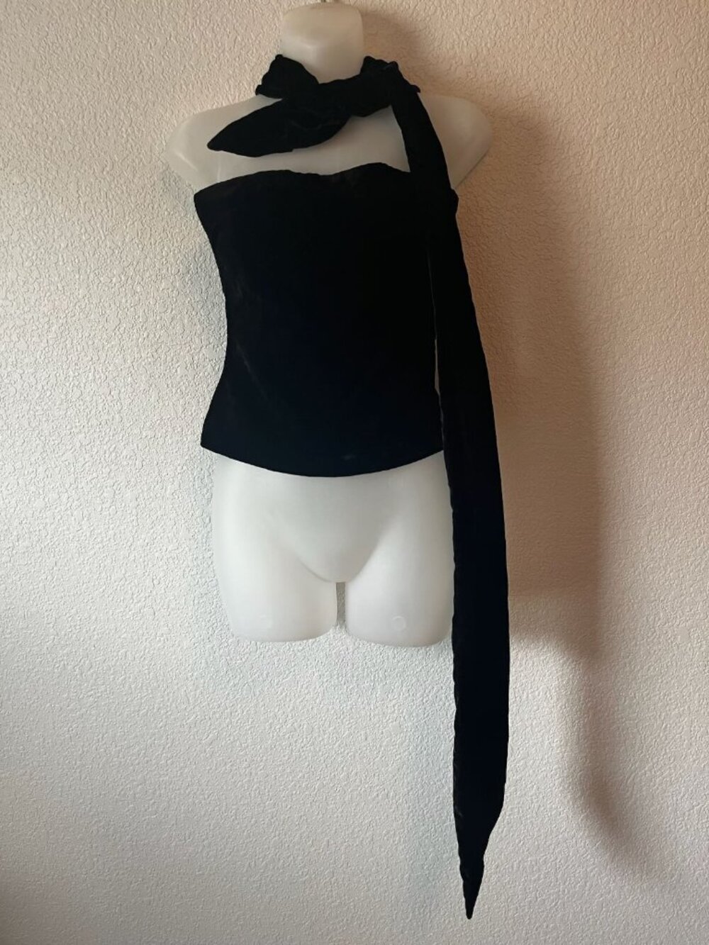 Zara NWT Black Velvet Corset Top XS